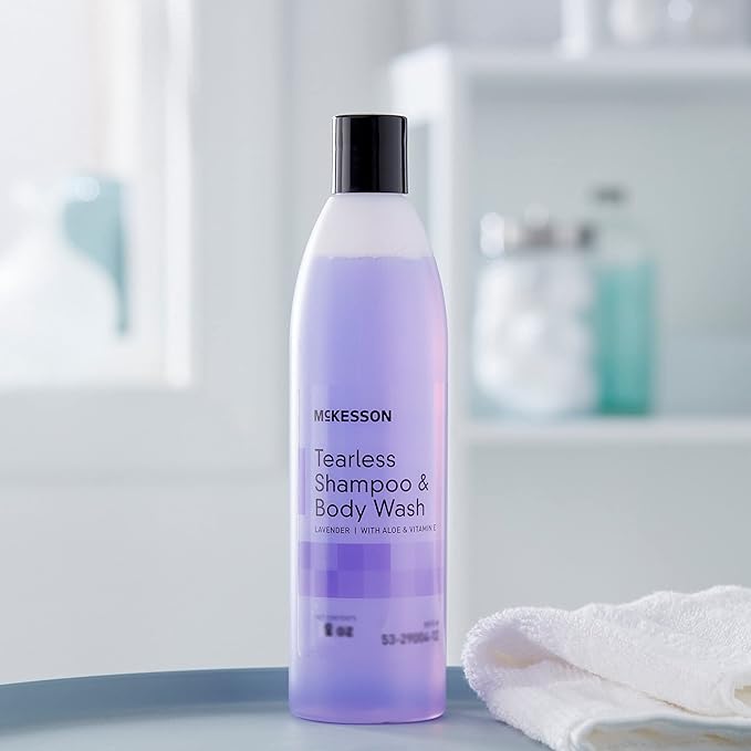 McKesson Tearless Shampoo and Body Wash with Aloe and Vitamin E Lavender Scent 8 oz 48 Count