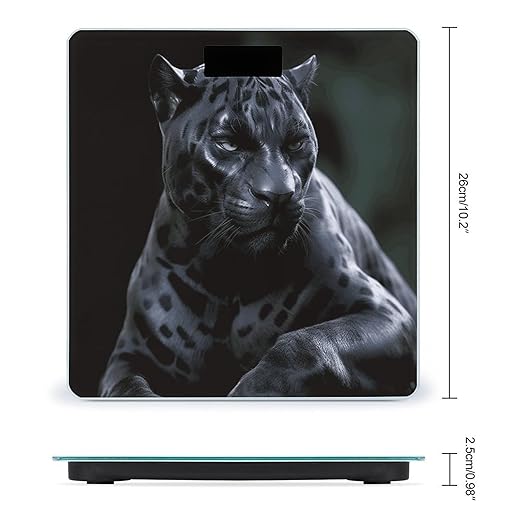 Black Panther Bathroom Scale for Body Weight LCD Display Digital Bathroom Scale Tempered Glass Bathroom Weight Scales Fashion Smart Scales for Home Bedroom 400 Lb