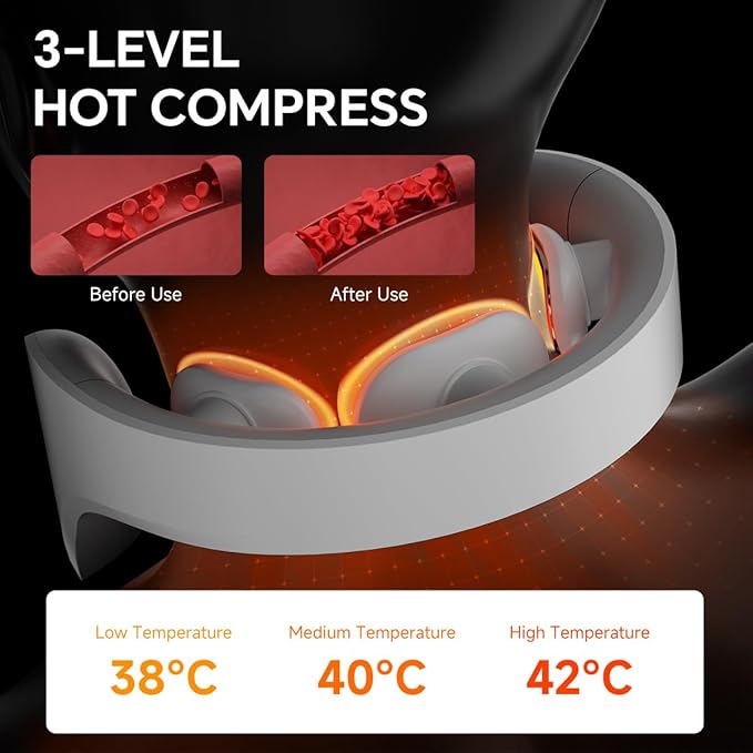 Vitality™ Magic Pro K1 Neck Massager with Heat Portable Cordless Travel Massager for Pain Relief Deep Tissue Vibration Promote Muscle Relaxation Home Use Upgraded 2026