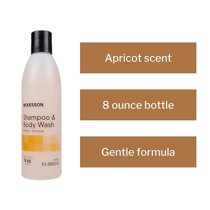 McKesson Shampoo and Body Wash with Aloe Apricot Scent 8 oz 48 Count