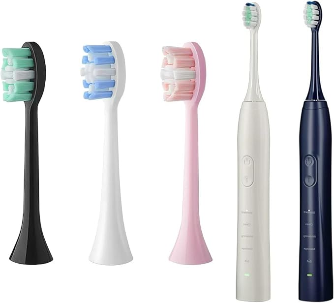 16pcs Replacement Toothbrush HeadCompatible for BOMIDI TX5 Electric Soft Bristles Nozzles(16PCS White)