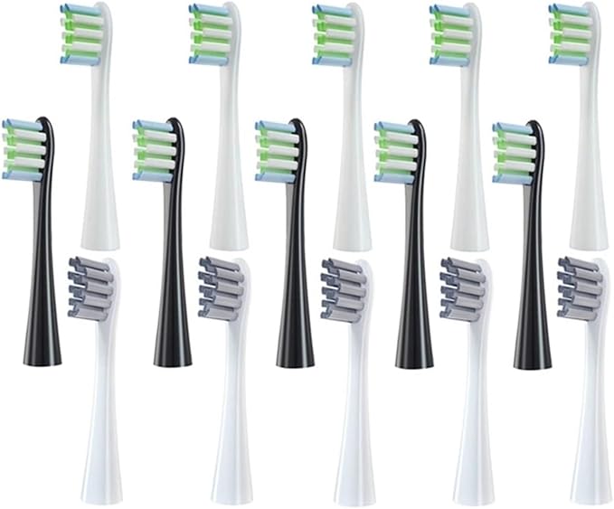 Compatible for Replaceable Electric Toothbrush Brush Heads for X/X PRO/ Z1/ F1/One/Air 2/SE Soft Bristle Nozzles(5White 5Black 5Grey)