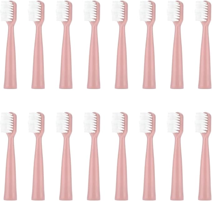 16pcs Replacement Toothbrush Heads Compatible for S12/HYUNDAI XM-806/ACA ALY-HYS01W/TSOP/Royalstar/INPHIC Electric Bristles(16pink)