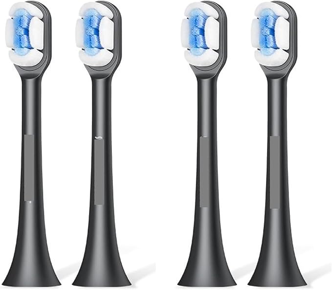 Compatible for SOOCAS Sonic Electric Toothbrush Heads Replacement for X1 X3 X3U X5 Teeth Brush(4pcs Black)