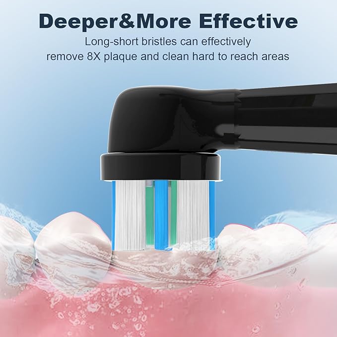 iO Replacement Heads Compatible with Oral B iO Electric ToothbrushPremium Bristles for Deep CleaningCompatible with Oral B iO Series 2/3/4/5/6/7/8/9/10Black