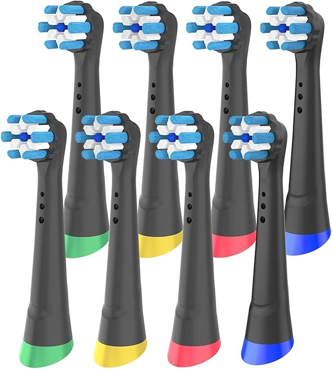 Compatible For Oral B IO Electric Toothbrush Replacement Brush Heads Toothbrush Head Refills For IO 2 3 4 5 6 7 8 9 10 Series(Black-8 Pcs)