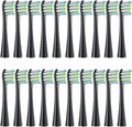 10/20X Replacement Brush HeadsCompatible for OcleanX/X PRO/ Z1/ F1/ One/Air 2 /SE Sonic Electric Toothbrush Soft Dupont Bristle Nozzles(20pcs Black)