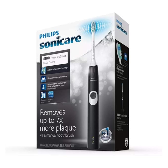 Philips Sonicare ProtectiveClean 4100 Electric Rechargeable Toothbrush Plaque Control Brown Box Packaging Black