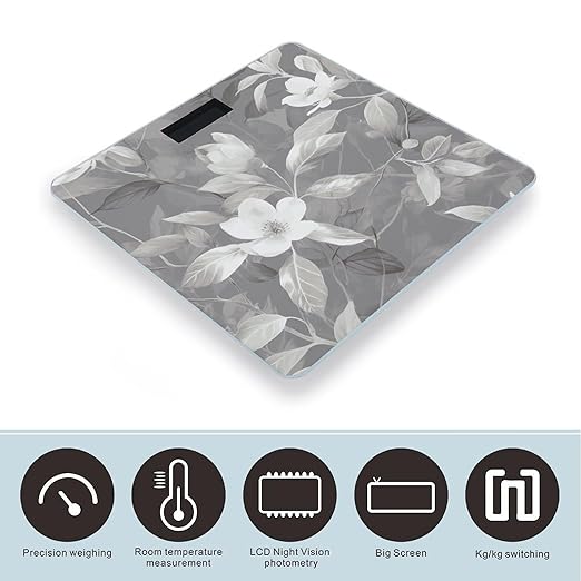 Leaves Sparkling Smart Scale for Body Weight Accurate Bathroom Scale with LED Display Digital Weight Scales Weighing Machine High Precision Scales for Bath Home