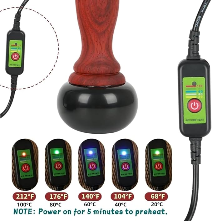 Hot Stones for Massage Electric Body Massager with Temperature Control Natural Bian Stone Gua Sha Scraping Massager for Home SPA Relaxation Treatment Pain Relief