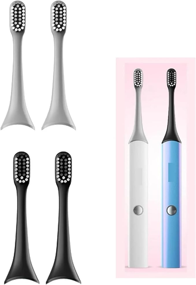 Compatible for ENCHEN T+/T2 Electric Toothbrush Head Accessories Adult Replacement Brush Nozzle8pcs(Black 8pcs)