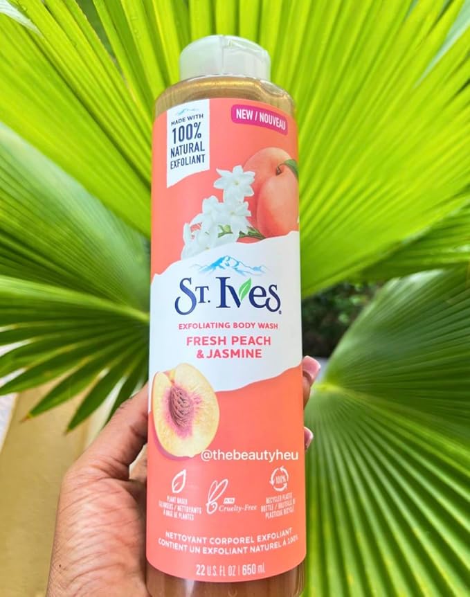 St. Ives Exfoilating Body Wash Fresh Peach &amp Jasmine 22 oz - PACK OF 2