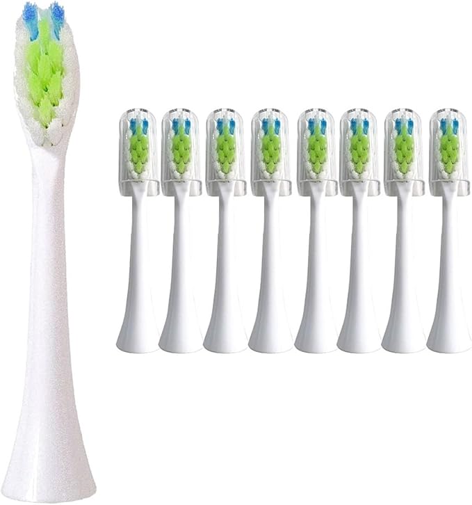 Compatible for E-Series Essence Electric Replacement Toothbrush Heads Xtreme Elite Advance Cleancare C3 Supply Tooth Brush(3color-2A-8pcs)