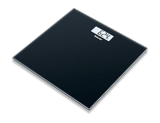 Beurer GS10 Digital Glass Bathroom Scale with Easy To Read Display Black