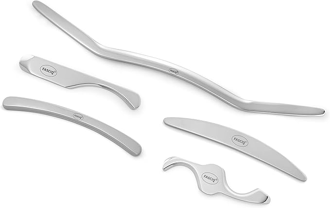 FASCIQ | IASTM Massage Tools Set Small | Kit of 5 Soft Tissue Release Tools | Stainless Steel | More efficient and Less fatiguing Therapies| for Myofascial Scar- Deep Tissue Massage and Scraping