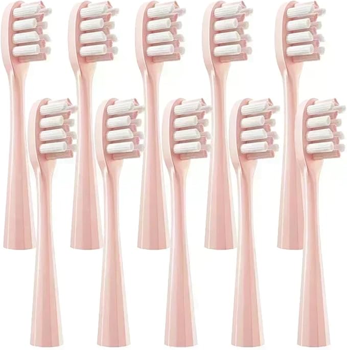 ReplacementCompatible for Usmile Y1/U1/U2 Toothbrush Heads Smart Electric Tooth Clean Brush Nozzles 4/10Pcs/Set(10PinkWhiteR)