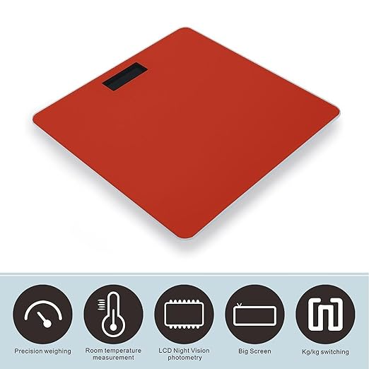 Men's Fashion Automatic Switch Digital Bathroom Weighing Scale Smart Scale Red