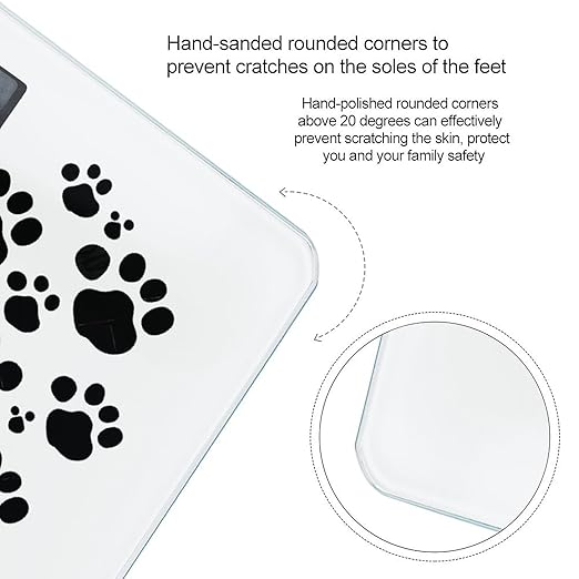Dog Paw Print Love Heart Scale for Body Weight Digital Bathroom Scale Accurate Smart Weight Scales with Large Display Weighing Machine High Precision Scales