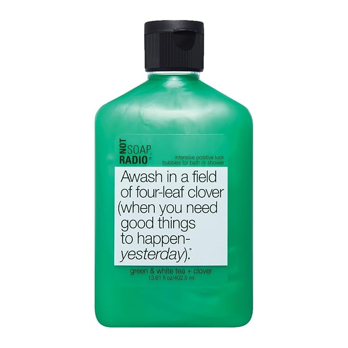 Not Soap Radio Awash in a field of four leaf clover (when you need good things to happen yesterday) bath/shower gel 12.17 oz.