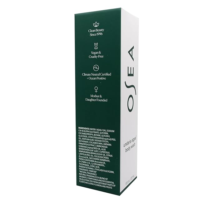OSEA Undaria Algae™ Body Wash - pH Balanced - Hydrating &amp Moisturizing Citrus Scented Cleanser - Clean Vegan Non-Toxic Skincare - 8oz