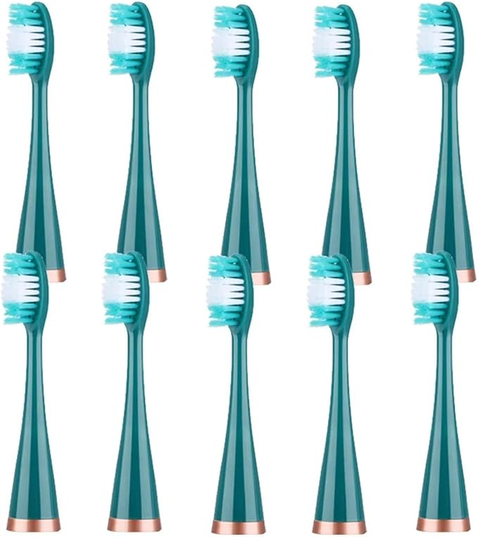 10pcs/lot Ultrasonic Electric Toothbrush Heads Replacement Brush Compatible for Whitening Teeth(Green)