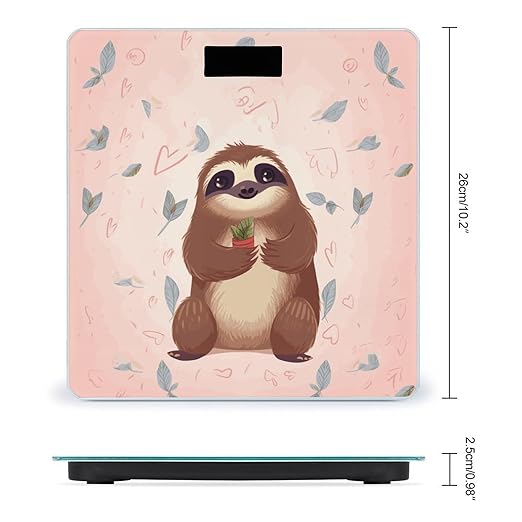 Cute Sloth Bathroom ScaleHighly Accurate Digital Weighing Machine for People Bright LED Display Weight Scale for The Aldult Home Use