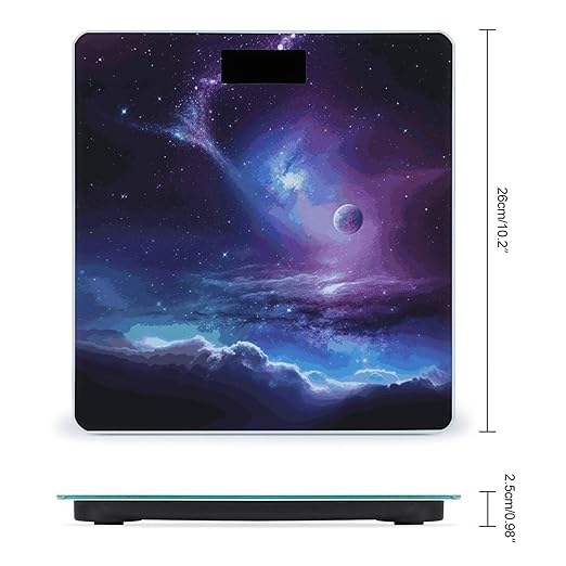 Galaxy Starry Sky Scale for Body Weight Highly Accurate Digital Bathroom Body Scale Digital Bathroom Scales for People Anti-Slip Large LCD Display Smart Scales