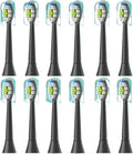 Compatible for 4/8pcs Replacement Toothbrush Heads Compatible with Philips Sonicare Soft Electric Brush Head 4100 6500 6100 7500 5(12pcs Black)