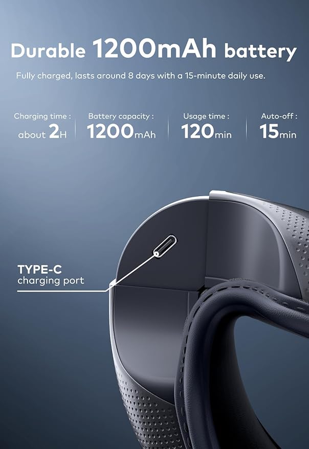 llano Eye Massager with Heat Heated Eye Mask with MusicFoldable Eye Care Face Eye Massager for Relax Eye Strain Dark Circle Dry Eye Birthday Holidays Gifts for Women/Men (Grey)