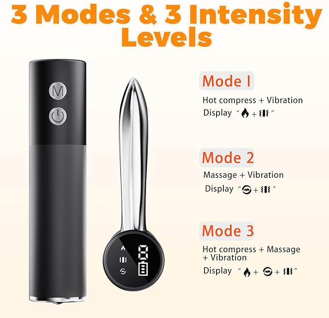 Electric Muscle Scraper Tool with VibrationMassage&amp Heat Portable Gua Sha Massager for Full Body Muscle Recovery Relaxation and Pain Relief (Black)