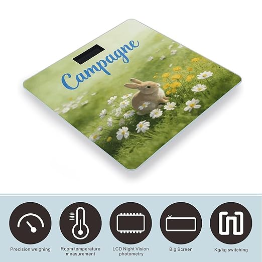 Campagne Smart Scale for Body Weight Digital Bathroom Scale Toughened Glass Weight Scale with Large LCD Backlight Display High Precision Scales Weighing Machine