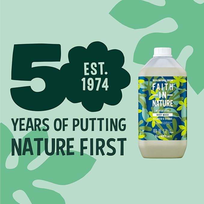 Faith in Nature Seaweed and Citrus 5 Litre Body Wash | Vegan | Cruelty Free | 99% Natural Fragrance | Free From SLS or Paraben | Organic Body Wash | Natural Body Wash