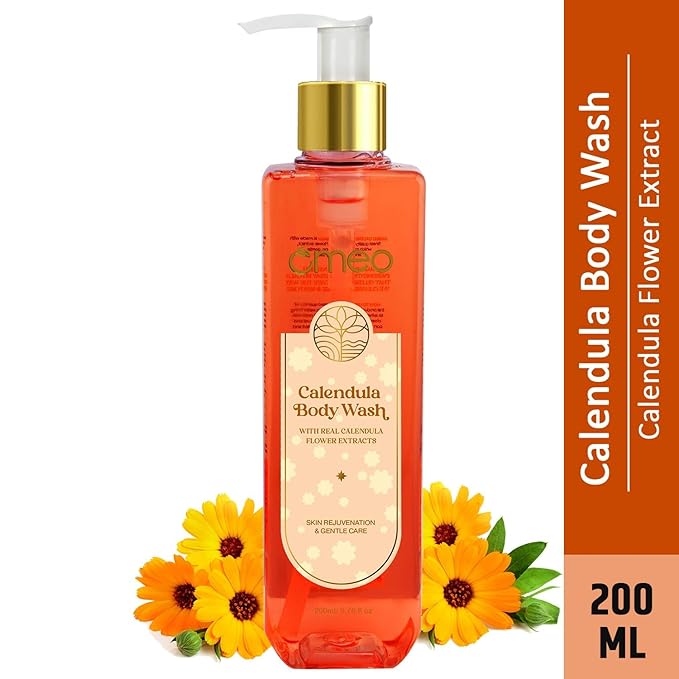 PRZX Calendula Body Wash Shower Gel 200 ml – Gentle Everyday Cleanser with Calendula Extract &amp Moisturizing Glycerin – Refreshing Paraben-Free Formula