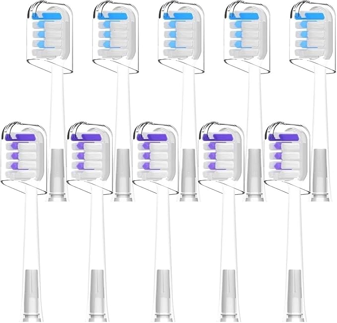 Compatible10 Pcs/Pack Replacement Toothbrush Heads for Laifen Wave Electric Cleansing and Brightening Transparent