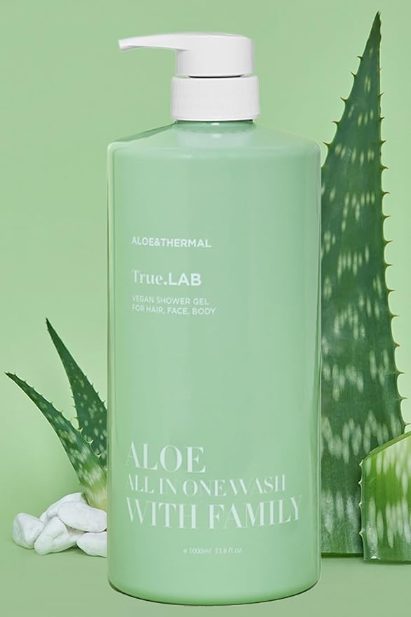 TheMogan Aloe All in One Wash with Family 1000ml | Gentle and Nourishing Shampoo Face Body wash - Kids to Adult 3in1 Soap