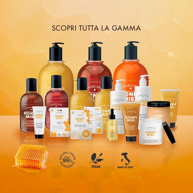 Perlier Honey Miel Bagno Crema Corpo Miele e Cannella Bath Cream Honey &amp Cinnamon 500 ml 16.9 Fl Oz Made in Italy [Italian Import]