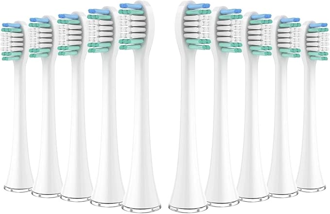 Replacement Toothbrush Heads Compatible for Black Series Refill Nylon Bristles(10pcs White)