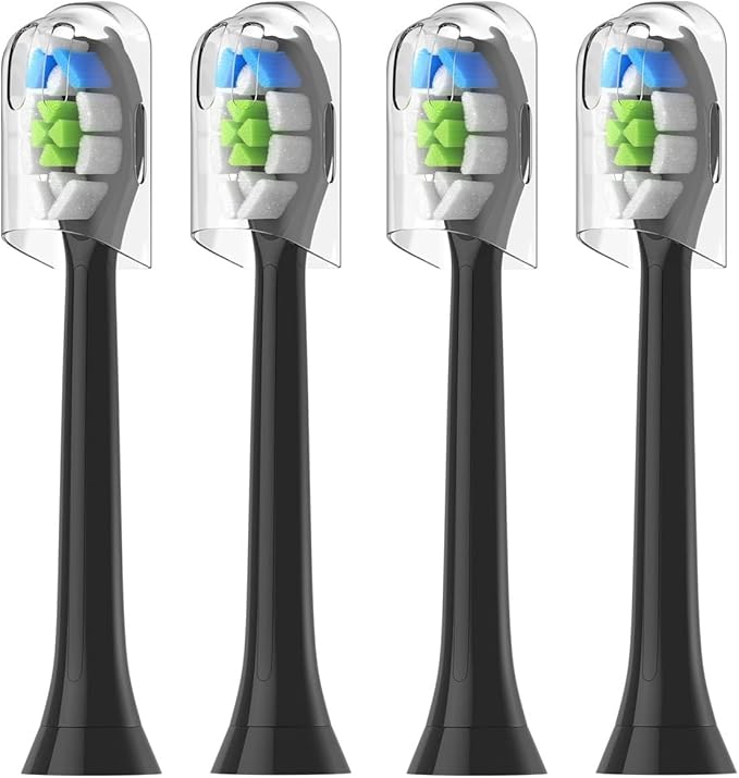 4/8/16pcs Replacement Toothbrush Heads Compatible for PhlipsElectric Tooth-Brush Head Compatible with Phllips(Black)