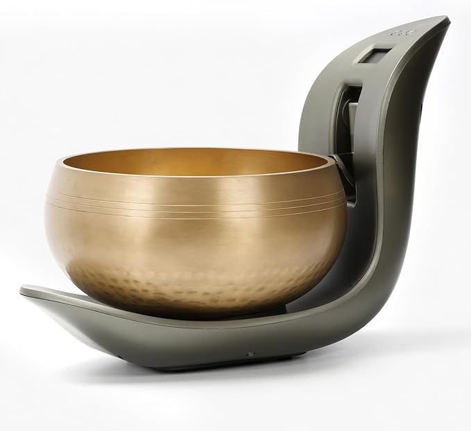 Automatic Singing Bowl – Hands-Free Sound Healing Bowl for Meditation Yoga Mindfulness Energy Healing Deep Relaxation &amp SleepAuto-Striking Himalayan Singing Bowl with Resonant Tone
