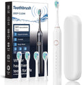 Electric Toothbrush for Adults Soft Bristled Household Toothbrushes 6 Modes 4 Brush Heads 2 Min Timer IPX7 Waterproof USB Rechargeable with Travel Case Deep Clean for Sensitive Gums (White)