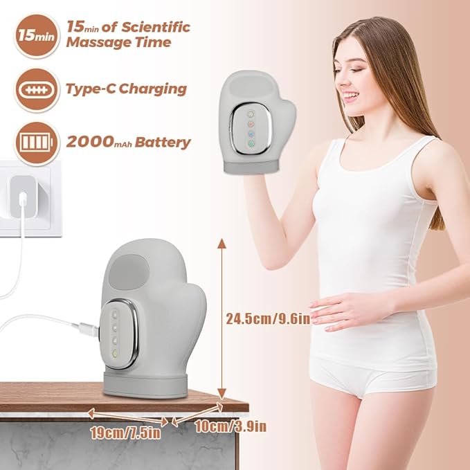 Hand Massager with Heat and Compression Cordless Hand Massager Full-Hand and Wrist Coverage 3 Massage 3 Temperatures 5 Compression Models for Women Men Wrist Palm Finger Carpal Tunnel