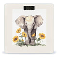 Elephant and Sunflower Bathroom Scale for Body Weight 400 Lb Weight Scale with High Precision Sensors Tempered Glass Highly Accurate Digital Weighing Machine for People