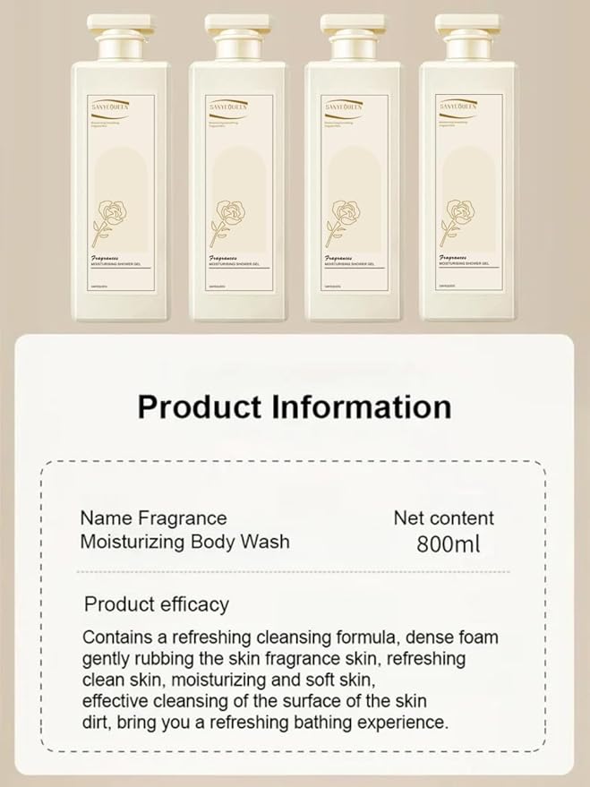 Perfumed Moisturizing Body Wash - SanyeQueen Fragrant Shower Gel Korean Fragrant Moisturizing Body Wash Fragrance Body Wash Scented Body Wash Long-Lasting Fragrance Shower Gel (300ML*2pcs)