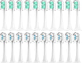 Compatible for Mijia T300/T500/T700 Sonic Toothbrush Heads Replaceable Refill Nozzles 4 Colors with Caps 4/20Pcs(10White10Green)