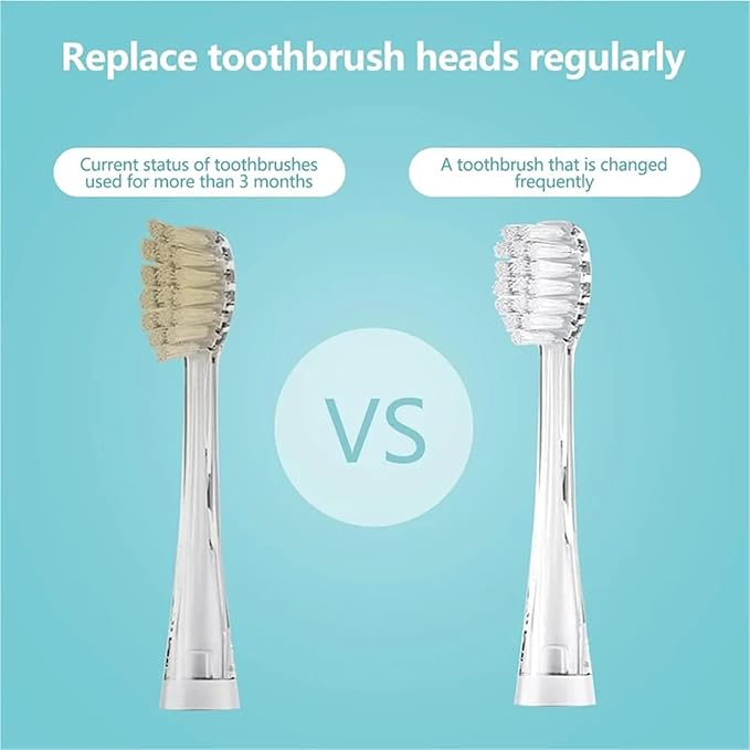 10PCS Small Replacement Toothbrush Heads Soft Bristle Replaceable Brush for Seago SG977/EK6/EK7/SG513 Electric(Bigger)