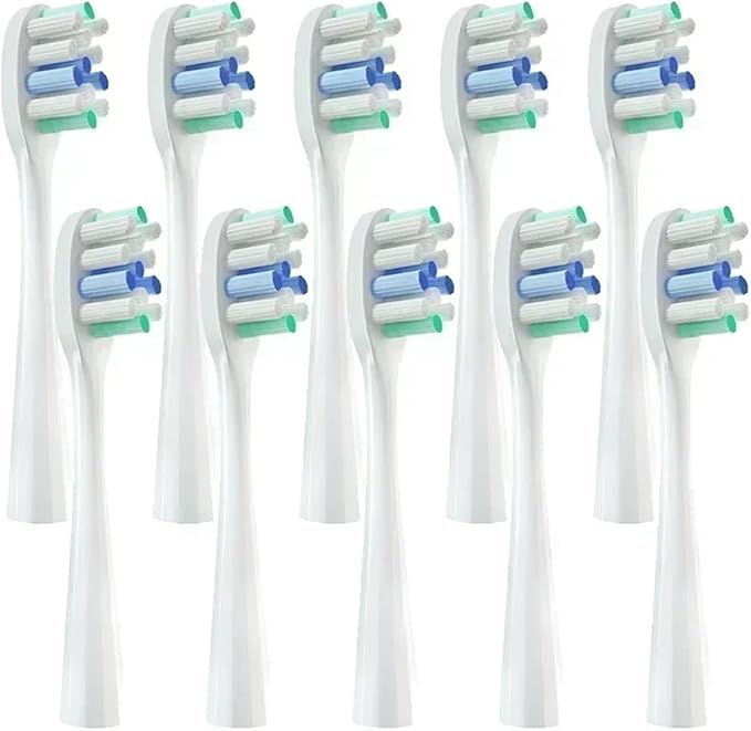 Replacement Compatible for Usmile Y1/U1/U2 Toothbrush Heads Smart Electric Tooth Clean Brush Nozzles 4/10Pcs/Set(10WhiteBlueR)