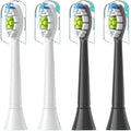 4/8pcs Replacement Toothbrush Heads Compatible with Philips Sonicare Soft Electric Brush Head 4100 6500 6100 7500 5(2White 2Black)
