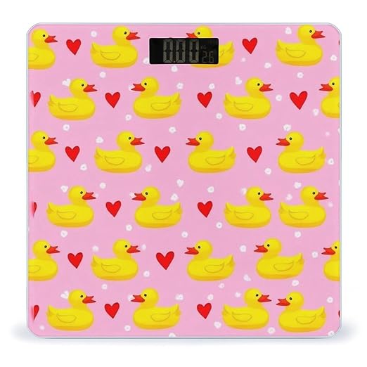 Men's Fashion Automatic Switch Digital Bathroom Weighing Scale Smart Scale Pink Heart Polka Dots Yellow Rubber Ducks