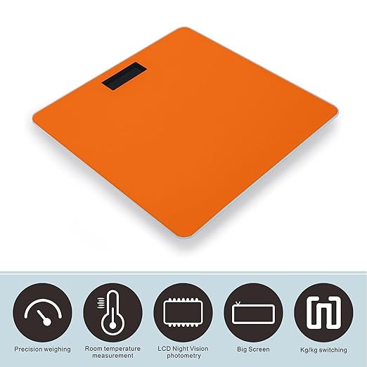 Women's Digital Bathroom Weighing Scale Automatic Switch Energy Saving Scale Smart Scale for Body Weight Compatible with Orange