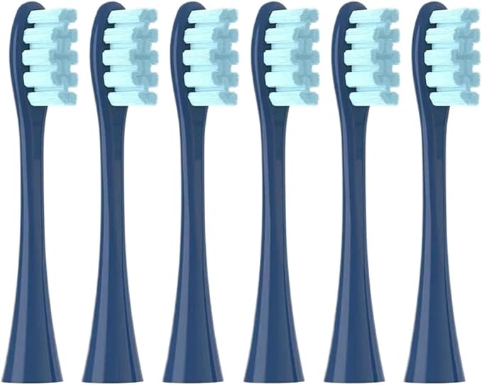 2/4/6PCS Soft Replacement Heads Compatible for Oclean X/X PRO/ Z1/ F1 Blue Brush Toothbrush Vacuum Bristle Nozzles(6PCSBlue)